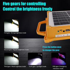 Di động năng lượng mặt trời đèn USB sạc cắm trại ánh sáng LED Flood Light ngân hàng điện ánh sáng khẩn cấp 200 wát LED năng lượng mặt trời đèn Pin - Product Image 6