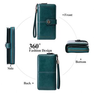 Portefeuille Minimaliste Tendance pour Femme avec Fermeture Éclair, Portefeuille en Cuir RFID pour Femmes, Cartera Femme, Vente en Gros de Marques pour Femmes - Product Image 5