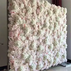 F-1598 थोक डिस्काउंट शादी की सजावट 40*60 Cm पुष्प पृष्ठभूमि सफेद फूल दीवार कृत्रिम Peony फूल दीवार