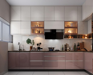 <b>High</b> End Free Rendering Design <b>High</b> <b>Gloss</b> L Shape Lacquer Plywood Complete Home Kitchen <b>Furniture</b> Luxury Kitchen Cabinet - Product Image 4