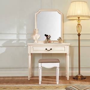 Ngà Kem Pháp Phong Cách Rococo Bàn Trang Điểm Khắc Hiện Đại Với Gương Từ Gỗ Gụ - Product Image 3