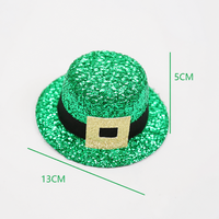 Nouveauté Mini Chapeau Haut de Forme Vert Pailleté pour la Saint-Patrick, Pince à Cheveux Trèfle, Accessoire de Costume pour Fête de la Saint-Patrick Irlandaise