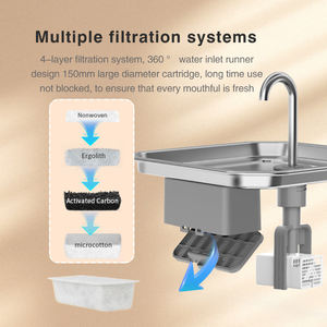 <span class=keywords><strong>Fontaine</strong></span> <span class=keywords><strong>à</strong></span> <span class=keywords><strong>eau</strong></span> pour chien en acier inoxydable de haute qualité avec filtre <span class=keywords><strong>à</strong></span> charbon actif Système d'hydratation <span class=keywords><strong>à</strong></span> base antidérapante-Vente directe d'usine - Product Image 5