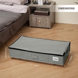Naduo tổ chức Túi giày quần áo chăn <span class=keywords><strong>underbed</strong></span> container dây kéo dưới giường hộp lưu trữ với bánh xe - Product Image 5