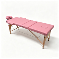 Table de massage pliable portable en bois à 3 sections, lit de massage pour cils, lit de massage facial réglable pour salon de beauté