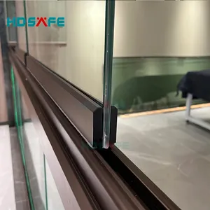 HDSAFE Home Large Glass Aluminium Windows House Accordion Stack Sliding Bifold Window Patio Frameless Glass Sliding Door System