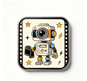 Robot Camera Enamel <b>Pin</b> Metal Craft <b>Badge</b> Rectangle Shape Art Collectible Mascot Design Electroplated Zinc Alloy - Product Image 1