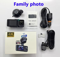 Cámara para Auto 4K 2160P con 3 Lentes, WiFi, DVR, Grabación Frontal, Interior y Trasera, Triple Cámara, Grabador de Video 720P, Sensor G Allwinner, Monitor de Estacionamiento 24H