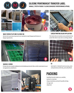 ヨガウェアやアクティブウェア用のHMJ伸縮性3Dシリコン熱転写カスタムロゴスクリーン印刷パッチ - Product Image 4