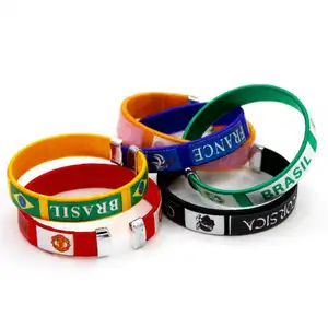 Vente en gros Logo personnalisé Mexique Allemagne Pays Drapeau Ouvert Bracelet Bracelets Bracelet Pour Fan De Football Promotion Cadeau