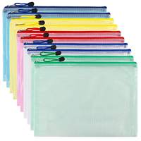 Carpeta de archivos de plástico de PVC portátil y ligera, organizador de artículos esenciales de viaje, bolsa de documentos a prueba de humedad, bolsas de malla con cremallera