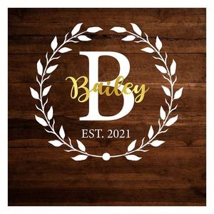 Pegatina Personalizada con Monograma para Corona de Boda, Iniciales, Letras, Monograma de Novios, Adhesivo Brillante Removible para Pared - Product Image 1