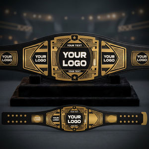 Custom Personalized Own Title Heavyweight Championship Belt for Karate & Jiu-Jitsu Unisex Adult Size Breathable Leather - Product Image 1
