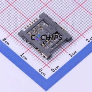 SMO-1630-P6 SIM Card Connector SMD Connector Flip Cover Type Micro SIM Card Card Holder 1.8mm - Product Image 2