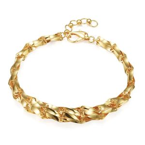 Xinfly 18K Pure Gold Color Real Gold Jewelry Chain Classic Style Fashion <b>Bracelet</b> for Party or Religious Occasions - Product Image 1