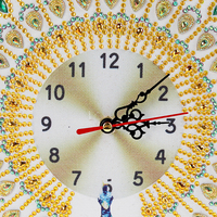 Art moderne 5d diamant peinture paon motif horloge Kit maison mur Art décorations cristal diamant avec cadre intérieur artisanat