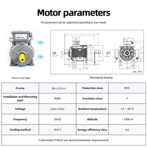 มอเตอร์ไฟฟ้ากระแสสลับแบบอะซิงโครนัสสามเฟส 2 โพล ประสิทธิภาพสูง Innomotics IE5 IMB3 รุ่น 1LE8005 IP55 380V/400V 50Hz - Product Image 2