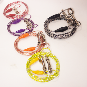 Penjualan langsung pabrik besi lembut tahan lama modis kabel baja berlapis PVC tali hewan peliharaan berjalan anjing - Product Image 5