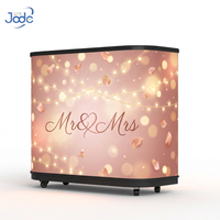 Cabine DJ mobile professionnelle portable à LED avec écran personnalisé, support de table, façade de bureau et podium de danse – Vente directe usine Jode
