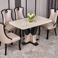 Ensemble Salle à Manger Haut de Gamme Table et Chaises Bois Classique Luxe Antique pour Restaurant
