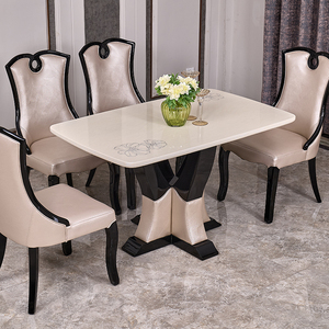 Juego de mesa y sillas de comedor clásico de madera, conjunto de lujo antiguo para restaurante - Product Image 2