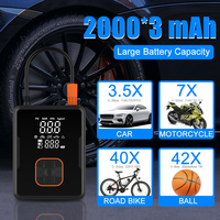 Compresseur d'air portable 4-en-1 2026 avec pompe, 3 batteries 2000mAh, affichage numérique, pour pneus, alimentation DC12V/11.1V, LED