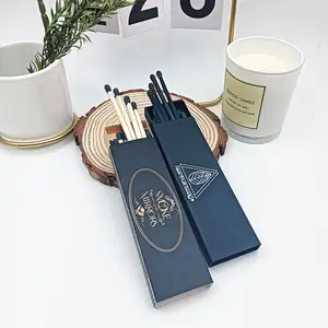 Customized black box high value matches to light cigars anti-scald safe household long wooden stem matches