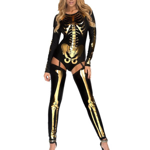<span class=keywords><strong>Disfraz</strong></span> de <span class=keywords><strong>esqueleto</strong></span> de fiesta de Halloween directo de fábrica para mujeres y niñas incluye vestido - Product Image 3