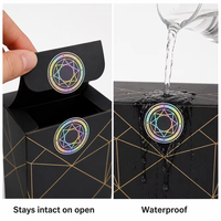 Boîte cadeau personnalisée, autocollant holographique UV en relief, autocollant en cristal 3D, étiquette adhésive transparente texturée