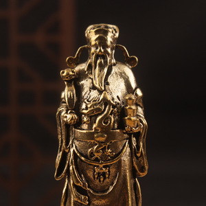 Figurita de latón del Dios de la riqueza, decoración de mesa, adorno de Año Nuevo Chino, 2 uds. - Product Image 3
