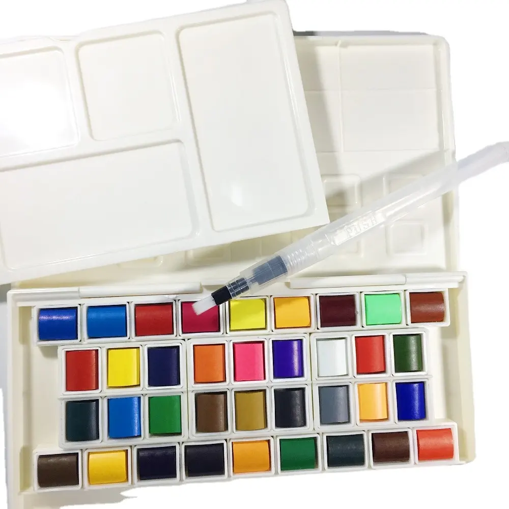 מכירה לוהטת מקצועי אמן 36 צבעי מים מוצקים צבע סט צבעי מים סט