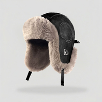 Gorros de invierno cálidos para caza, ciclismo, con orejeras, de cuero, de felpa gruesa, con logotipo bordado personalizado, estilo Ushanka