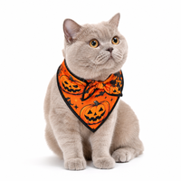 Ensemble de bandanas réversibles pour chien Noël et Halloween, foulard triangulaire ajustable pour animaux de compagnie, bavoir anti-bave pour chats et chiens de petite et grande taille