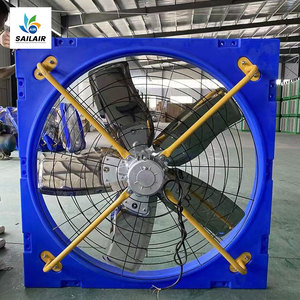 พัดลมสำหรับปศุสัตว์ ผลิตในจีน สำหรับโรงเรือนปศุสัตว์และฟาร์ม ทำจากวัสดุ PE ทนทานต่อการกัดกร่อน ให้ปริมาณลมมาก - Product Image 1