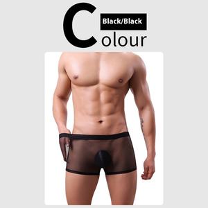 Men's Ultra-Thin for Summer Mesh Sexy Breathable Fully See-Through Low <strong>Waist</strong> Transparent Men's Boxer <strong>Underwear</strong> - Product Image 6