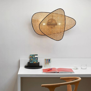 Guyue Lighting Factory Wall Lamp Fuji Rattan Woven E27 Led <b>Light</b> Source For Bedroom <b>Corridor</b> Guesthouse - Product Image 1