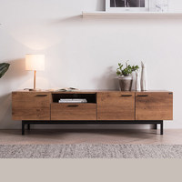Meuble TV et table basse multifonctionnel en bois massif, style industriel nordique, pour petit appartement, salon