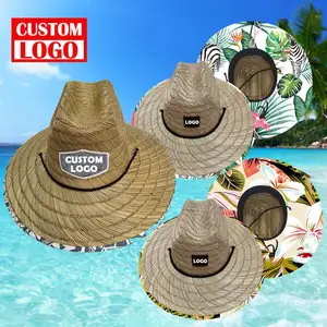 Изготовленная на заказ шляпа с широкими полями ручной работы Натуральное соломенное оптовая продажа изготовленным на заказ логосом летняя соломенная шляпа большой соломенной шляпе