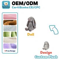 Boneka Kelinci Imut Bergambar Kartun Logo Kustom untuk Paskah, Kelinci Pemalu dengan Kemeja dan Telinga Panjang, Hadiah untuk Anak, Perayaan Festival CPC CE