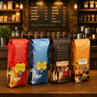 Sac à café écologique biodégradable, emballage pour café, logo personnalisé avec valve de dégazage