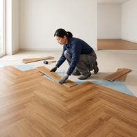 Revêtement de sol en vinyle SPC Chevron Herringbone, grain de bois, noyau rigide, pour la décoration intérieure