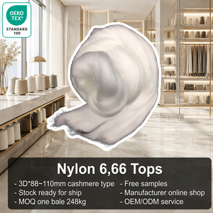 Fibre de Nylon 6 Ignifuge Écologique OEKO-TEX, Matière Première Semi-Translucide, Finesse 3D 2.7dtex 3.3dtex, 88/98mm~110mm, Filature VDL - Product Image 2