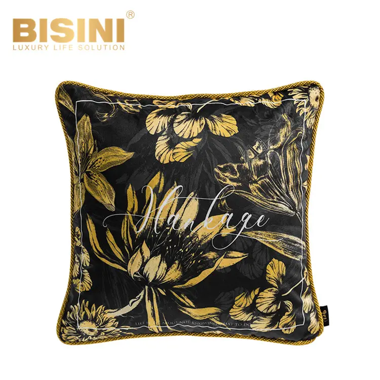 Bahasa Perancis Gaya Retro Air Lotus Lily Desain Master Kamar Tidur Bantal Punggung Pendek Mewah Perbatasan Kursi Sarung Bantal