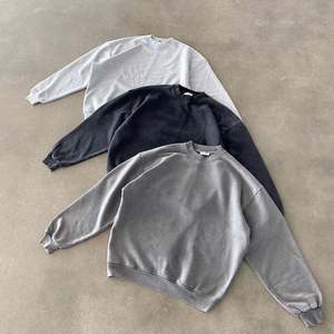 Sudadera de cuello redondo vintage personalizada, sudaderas de cuello redondo en blanco para hombres, sudadera con Jersey lavado ácido - Product Image 1