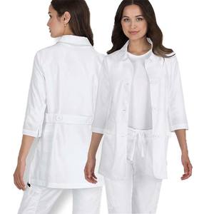 Long manteau de laboratoire clinique respirant pour femmes XL rayonne infirmière médicale robe poches doux résistant à la chaleur imprimé gommage hôpital OEM - Product Image 3