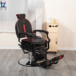 Hongzi Retro Barber Chair Hydraulic Reclining Adjustable <b>Footrest</b> Commercial Hairdressing Chair - Product Image 4