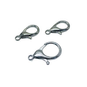 Fermoir mousqueton en alliage de zinc plaqué argent, accessoire de bijouterie DIY, porte-clés, 6.6-3, fabriqué à Dongguan - Product Image 1