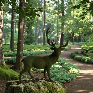 मॉस-कवर हिरण पॉलीस्टाइरीन फोम हस्तनिर्मित वाटरप्रूफ अनुकूलन योग्य उद्यान सजावट आपके बाहरी स्थान को प्राकृतिक रूप से लाती है - Product Image 1