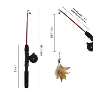 יוקרה פלסטיק צעצוע נשלף מקל מצחיק אינטראקטיבי ידידותי לסביבה מוט דיג מתכווננת עבור כלבים וחתולים משחק טיזר חתול - Product Image 5