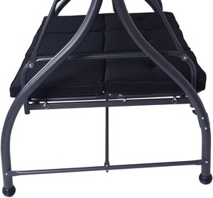 Adjustable Porch Patio <strong>Garden</strong> <strong>Bench</strong> Cushion <strong>Swings</strong> with Canopy Steel Frame Modern Design 3-Seater - Product Image 3
